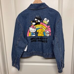 NEW Hello Kitty & Friends Jean Jacket (XL) Denim Cropped Casual Kawaii Sanrio